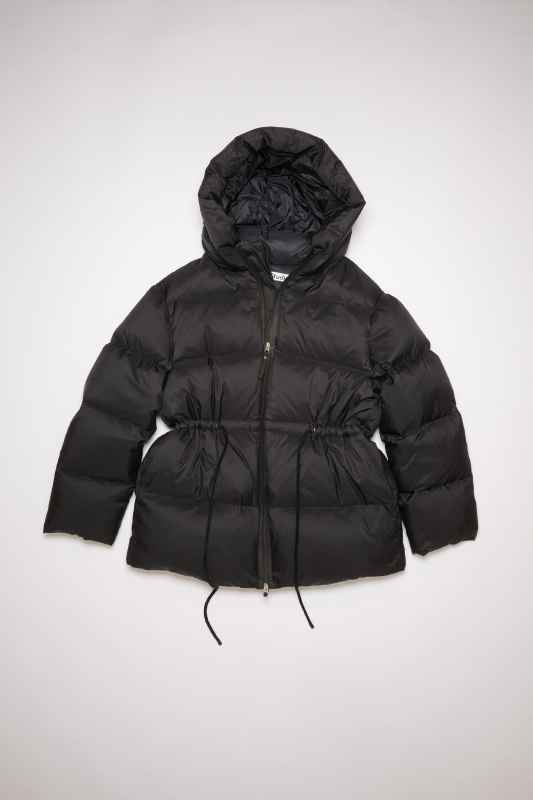 Women Mauve Black Puffer Coat - Pjackets